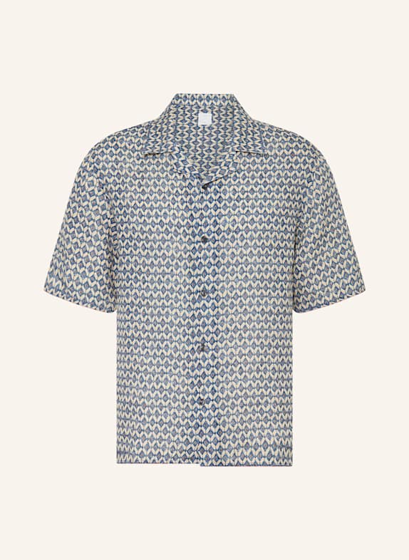 120%lino Resorthemd Regular Fit aus Leinen DUNKELBLAU/ BEIGE/ BRAUN