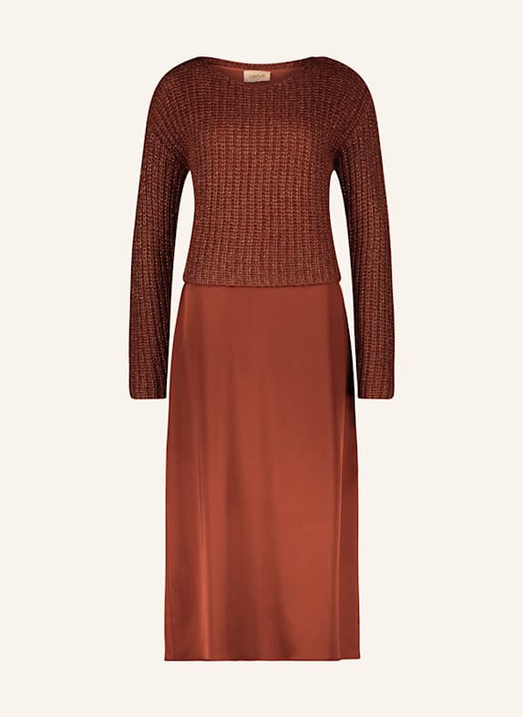 CARTOON 2-in-1-Kleid aus Satin BRAUN