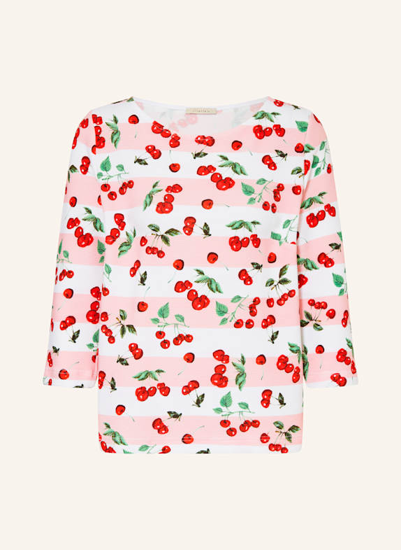lilienfels Shirt with 3/4 sleeves LIGHT PINK/ WHITE/ RED