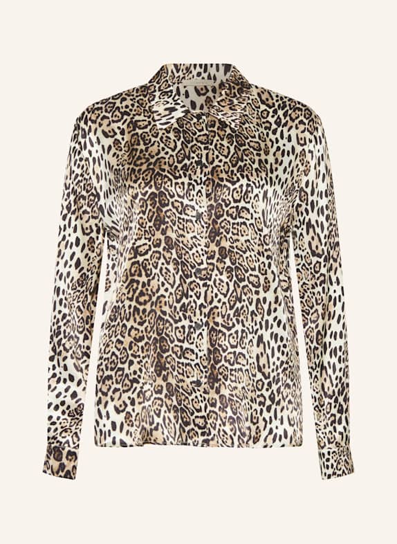 lilienfels Satin shirt blouse BROWN/ BLACK/ BEIGE