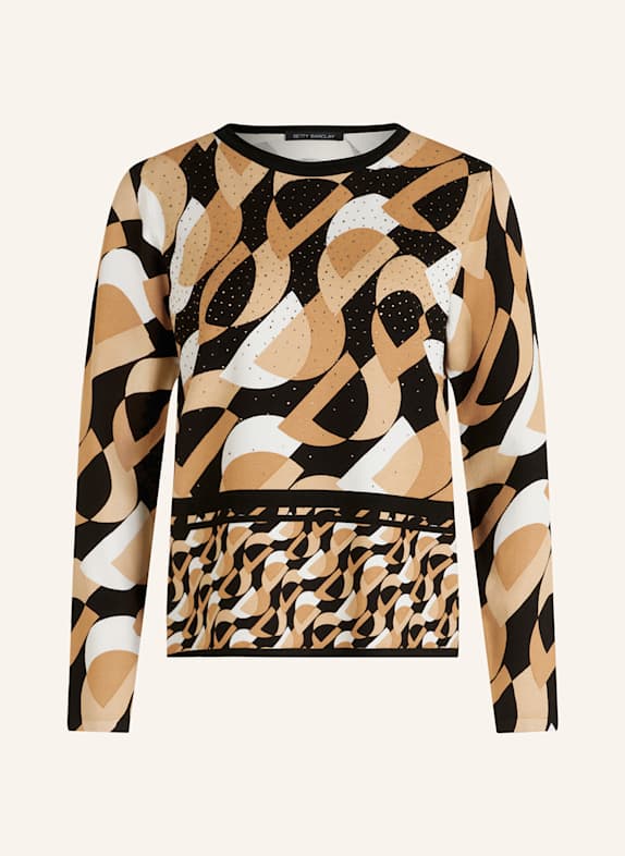 Betty Barclay Sweater with decorative gems COGNAC/ LIGHT BROWN/ BLACK