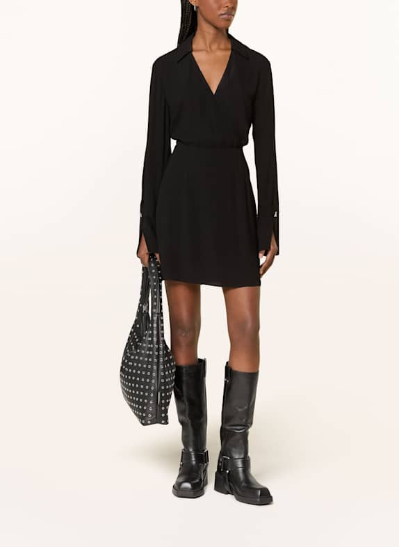 PATRIZIA PEPE Kleid in Wickeloptik SCHWARZ
