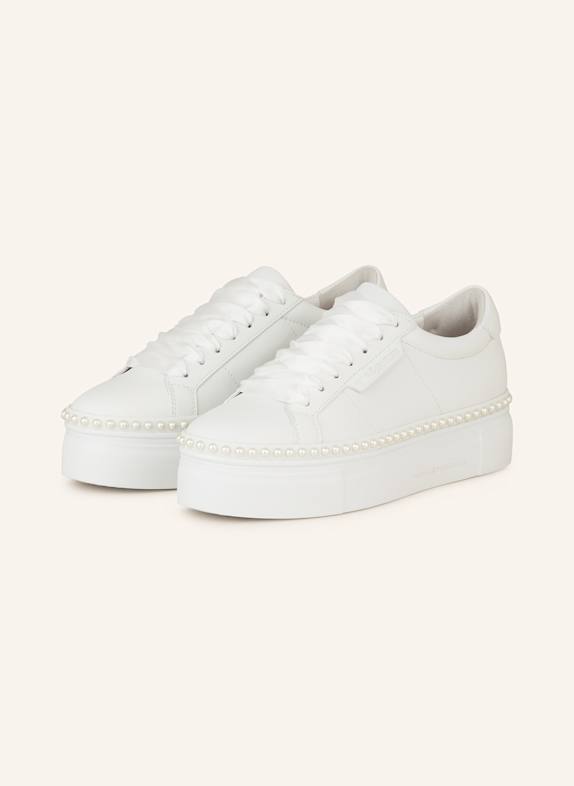 KENNEL & SCHMENGER Sneakersy NANOPEARL z perełkami BIAŁY