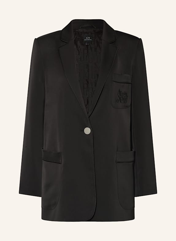 ARMANI EXCHANGE Blezer satynowy CZARNY
