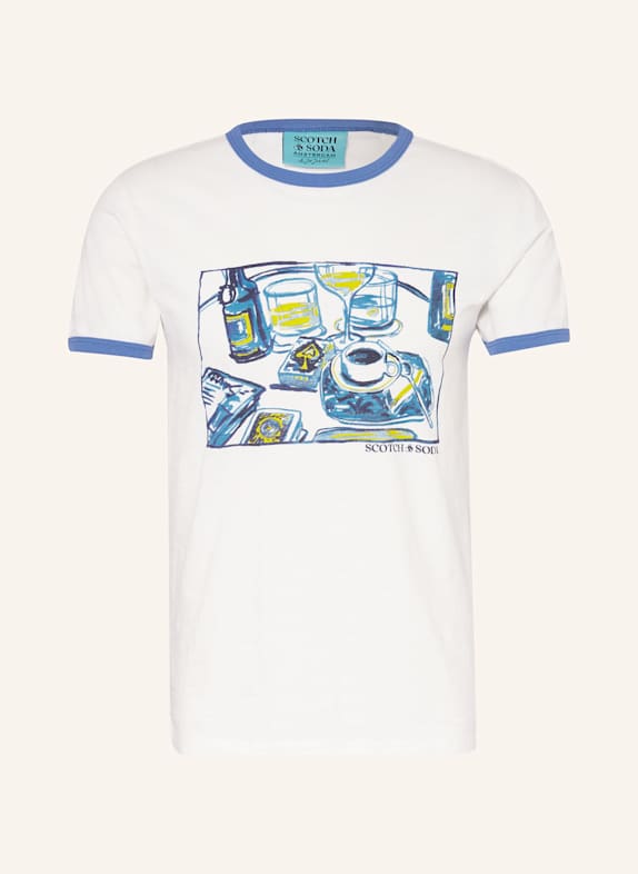 SCOTCH & SODA T-shirt WHITE/ BLUE/ YELLOW