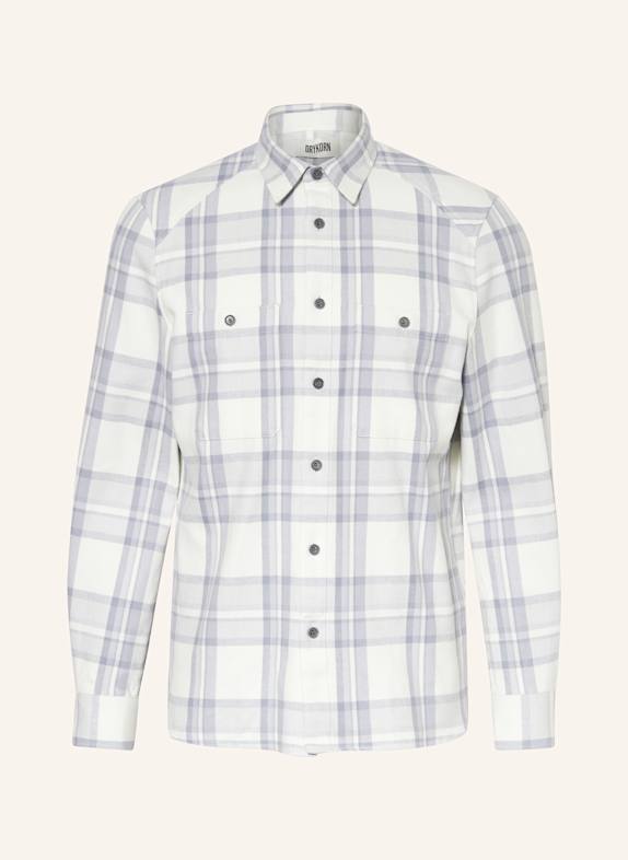 DRYKORN Flanellhemd NOWEN Regular Fit WEISS/ GRAU/ HELLGRAU