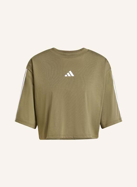 adidas Krótka koszulka ESSENTIALS 3-STREIFEN OLIWKOWY