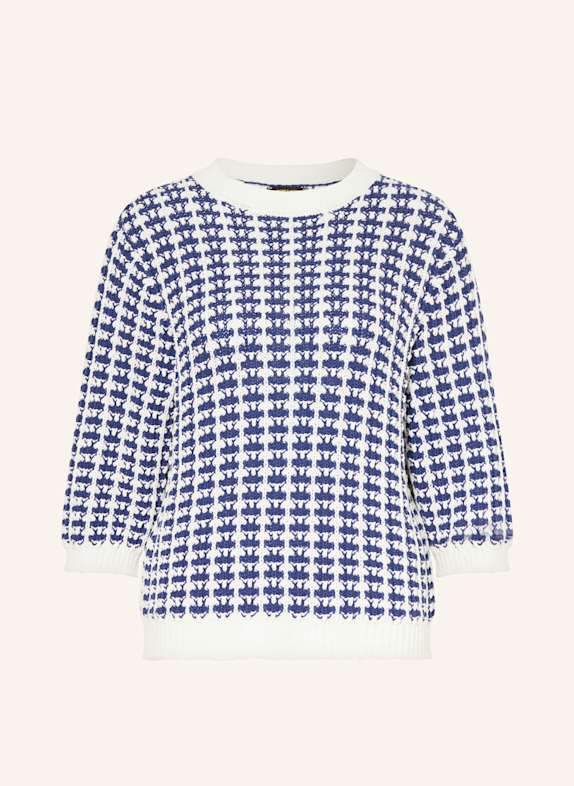 MORE & MORE Corneliani linen polo shirt BLUE/ WHITE
