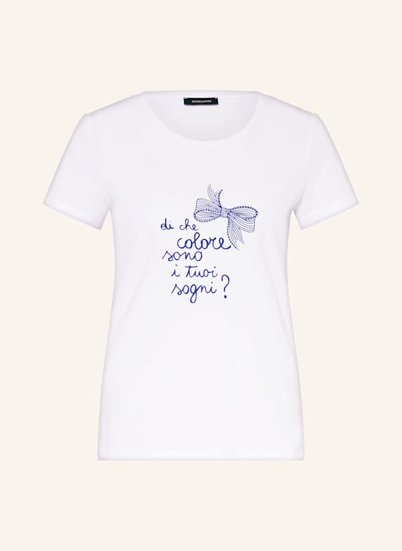 MORE & MORE T-Shirt mit Schmucksteinen WEISS/ BLAU