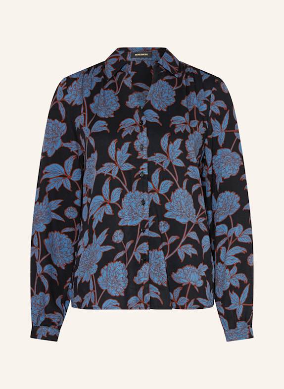 MORE & MORE Shirt blouse BLACK/ LIGHT BLUE/ DARK ORANGE