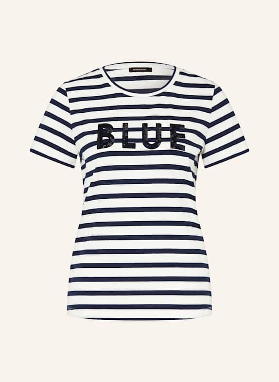 MORE & MORE T-Shirt mit Pailletten WEISS/ BLAU