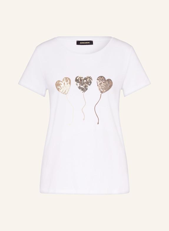 MORE & MORE T-Shirt mit Pailletten WEISS
