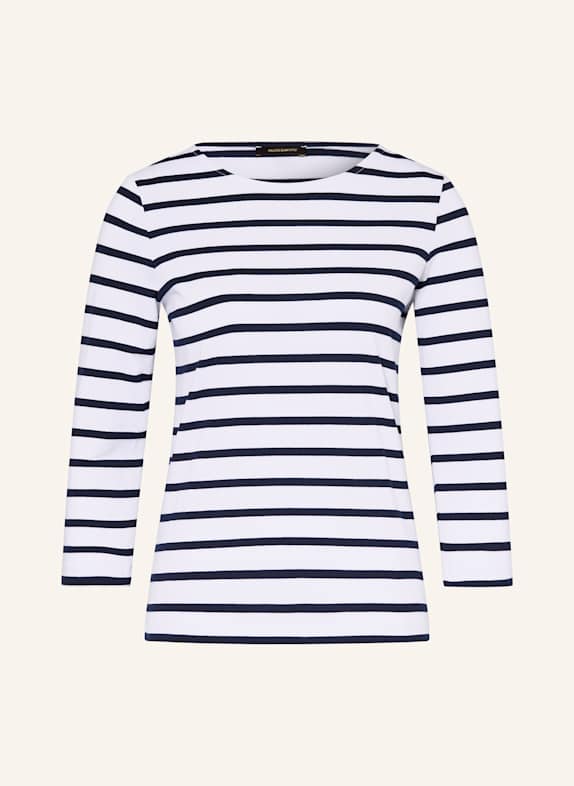 MORE & MORE Shirt mit 3/4-Arm BLAU/ WEISS