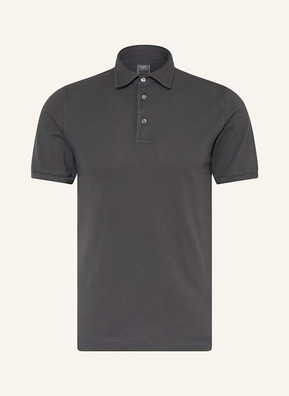 FEDELI Piqué-Poloshirt DUNKELGRAU