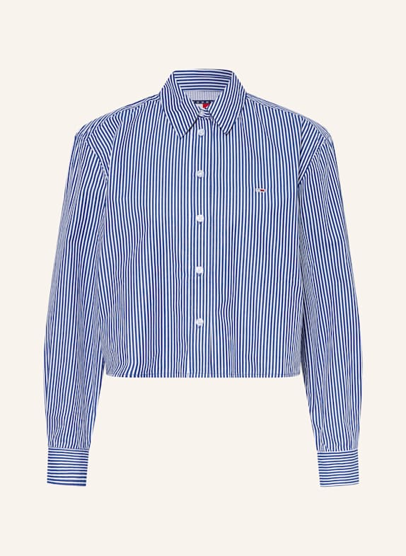 TOMMY JEANS Hemdbluse DUNKELBLAU / WEISS