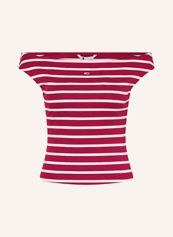 TOMMY JEANS Top DUNKELROT/ WEISS
