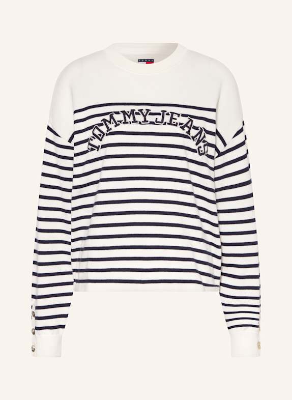 TOMMY JEANS Pullover WEISS/ DUNKELBLAU