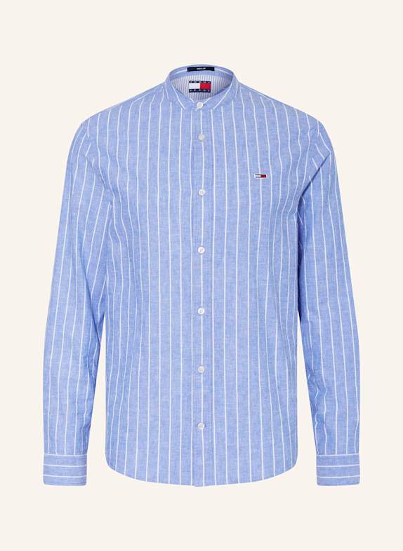 TOMMY JEANS Hemd Regular Fit mit Leinen BLAU / WEISS