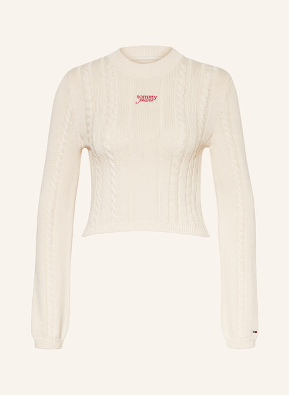 TOMMY JEANS Cropped-Pullover CREME