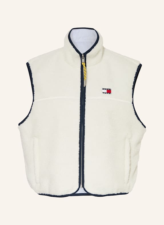 TOMMY JEANS Teddyfell-Weste zum Wenden ECRU/ DUNKELBLAU/ HELLBLAU
