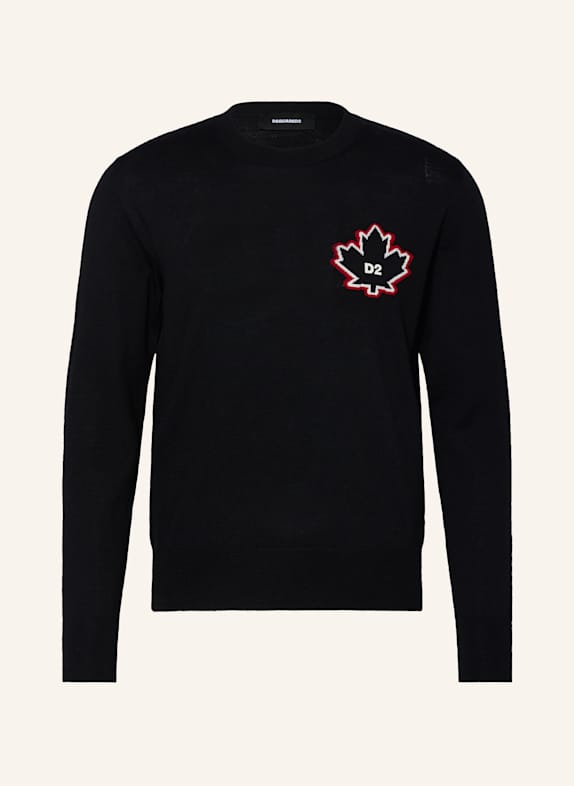 DSQUARED2 Pullover D2 LEAF SCHWARZ