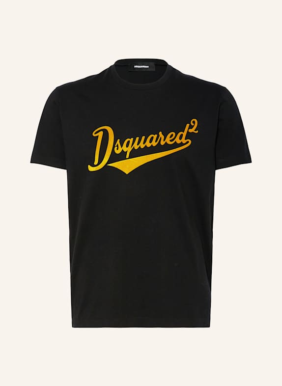 DSQUARED2 T-Shirt COOL FIT SCHWARZ/ DUNKELGELB