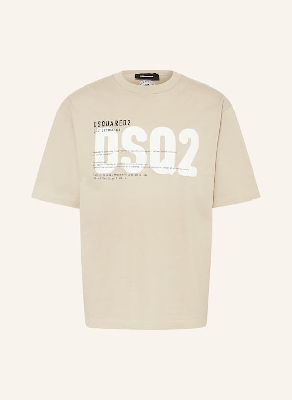 DSQUARED2 T-Shirt HELLBRAUN/ SCHWARZ/ WEISS