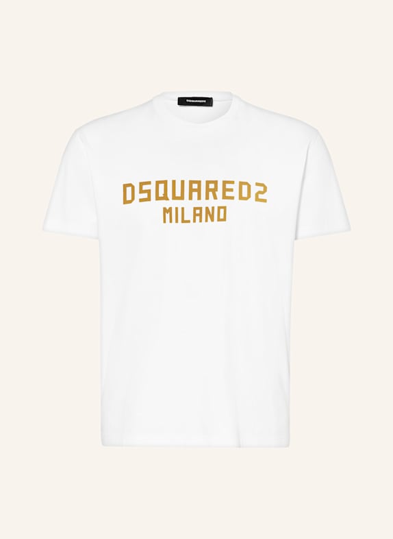 DSQUARED2 T-Shirt COOL FIT WEISS/ DUNKELGELB