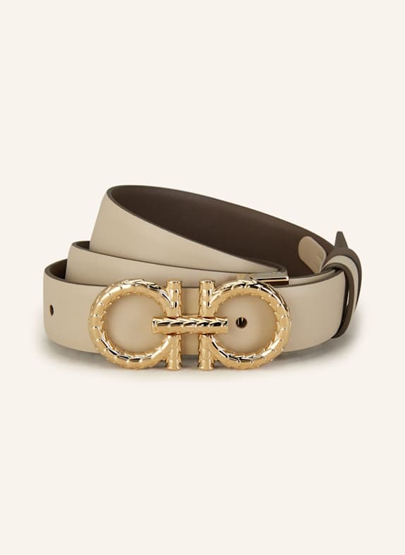 FERRAGAMO Ledergürtel BEIGE