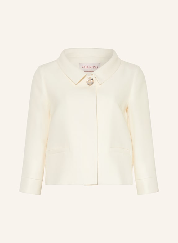 VALENTINO Blazer mit Schmucksteinen CREME
