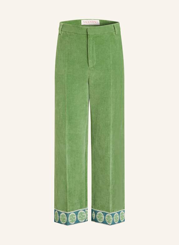 VALENTINO Samthose Regular Fit mit Leinen HELLGRÜN