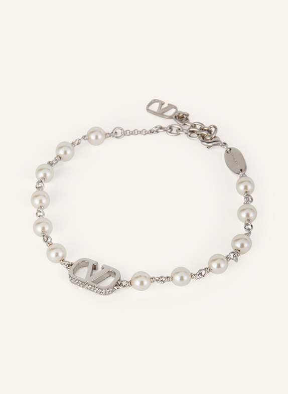 VALENTINO GARAVANI Armband VLOGO SIGNATURE PEARL mit Swarovski®-Kristallen SILBER/ WEISS