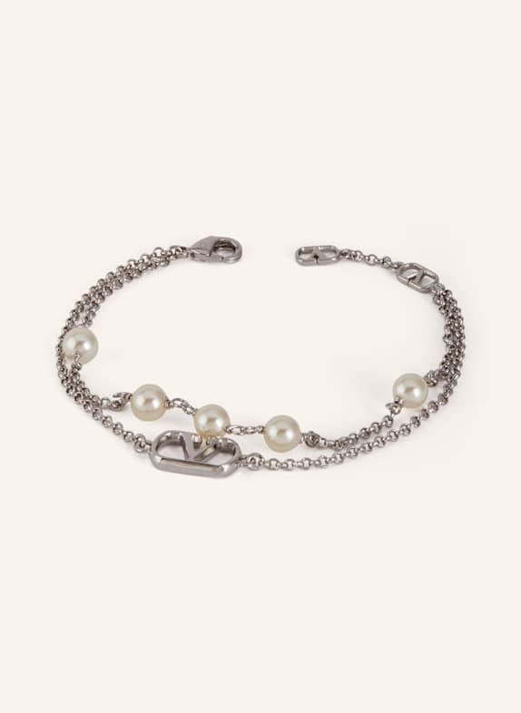 VALENTINO GARAVANI Armband VLOGO SIGNATURE PEARL SILBER/ CREME