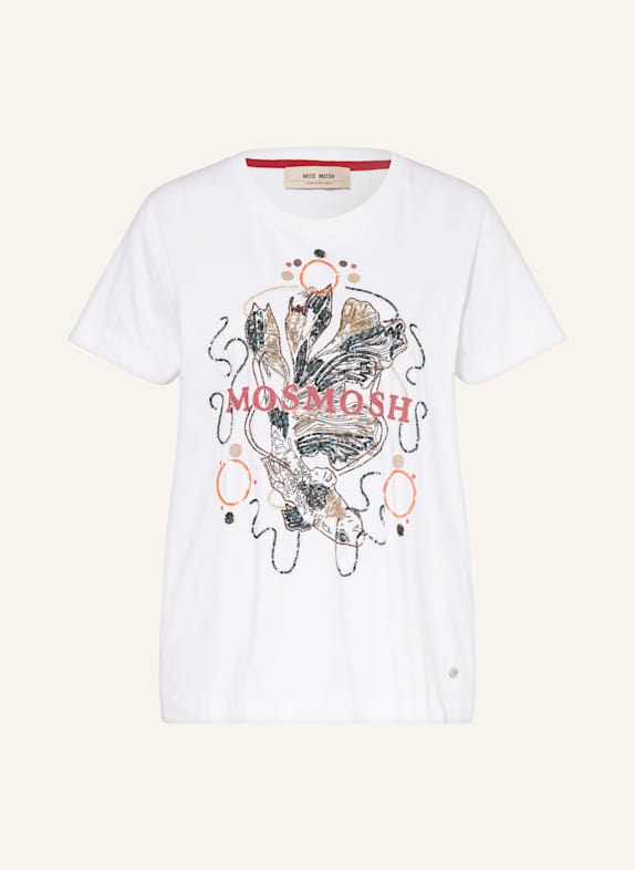 MOS MOSH T-Shirt MMHALLIN mit Pailletten WEISS