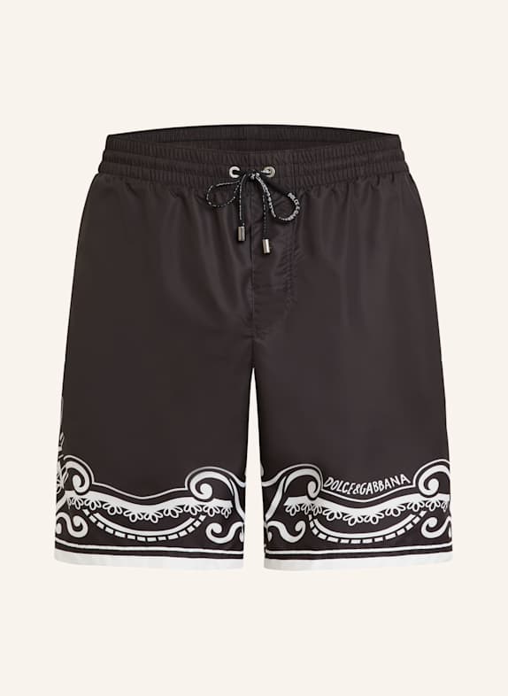 DOLCE & GABBANA Badeshorts TELA SCHWARZ/ WEISS