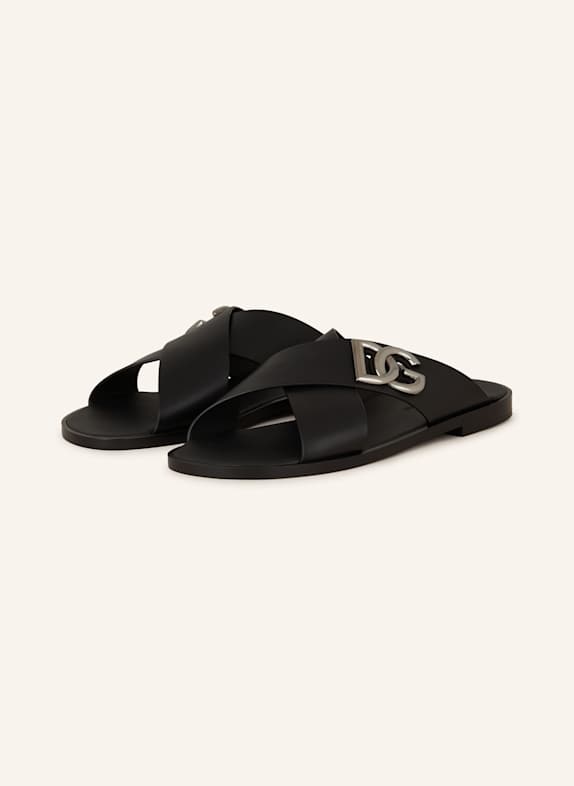 DOLCE & GABBANA Pantoletten SCHWARZ