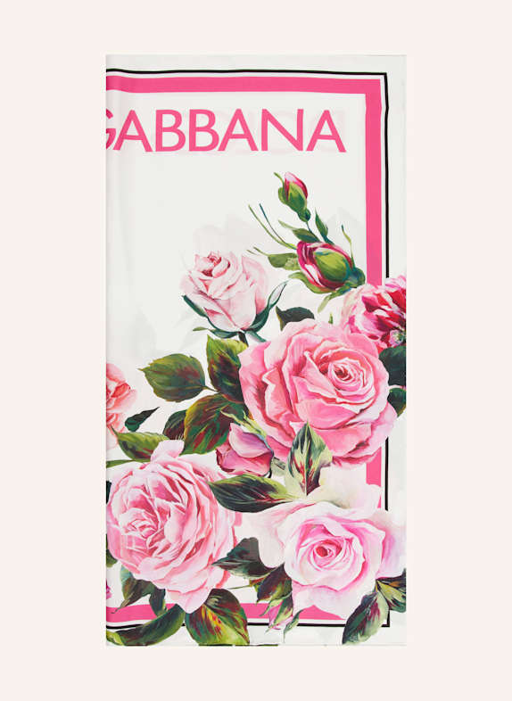 DOLCE & GABBANA Seidentuch ROSA/ GRÜN/ WEISS