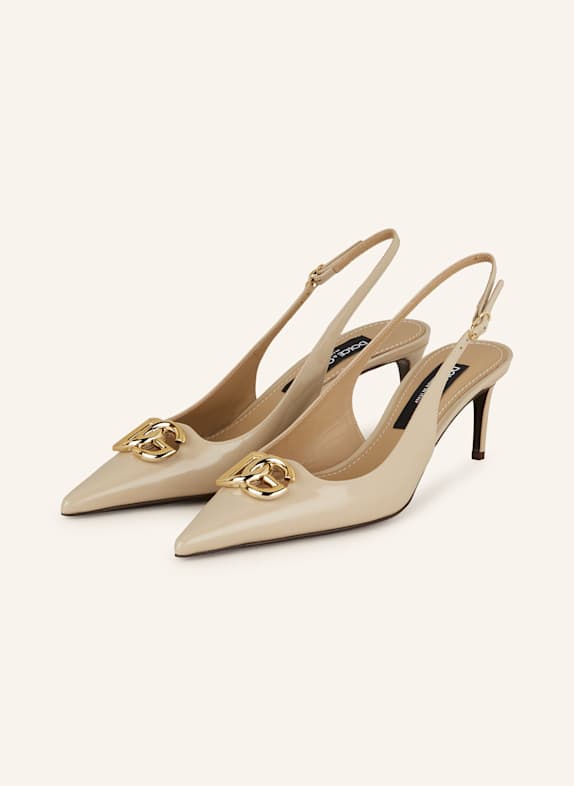 DOLCE & GABBANA Slingback pumps LIGHT BROWN