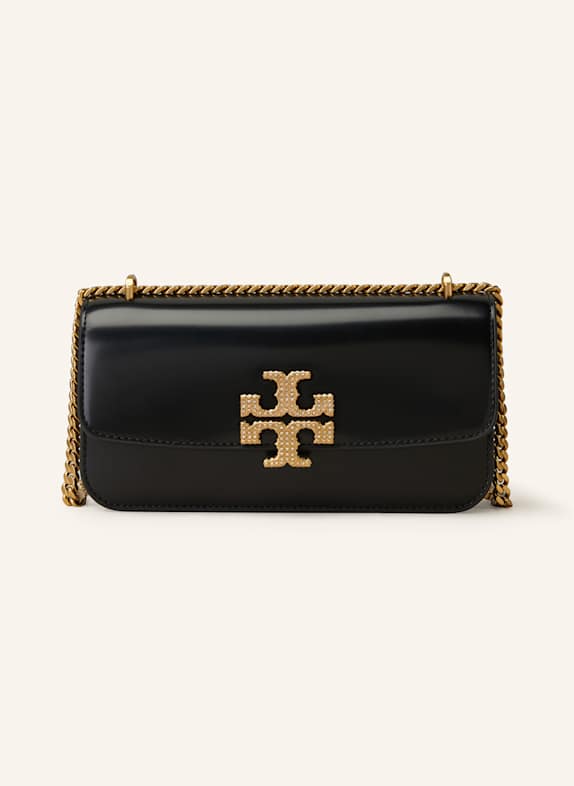 TORY BURCH Torba na ramię ELEANOR z ozdobnymi kamykami CZARNY