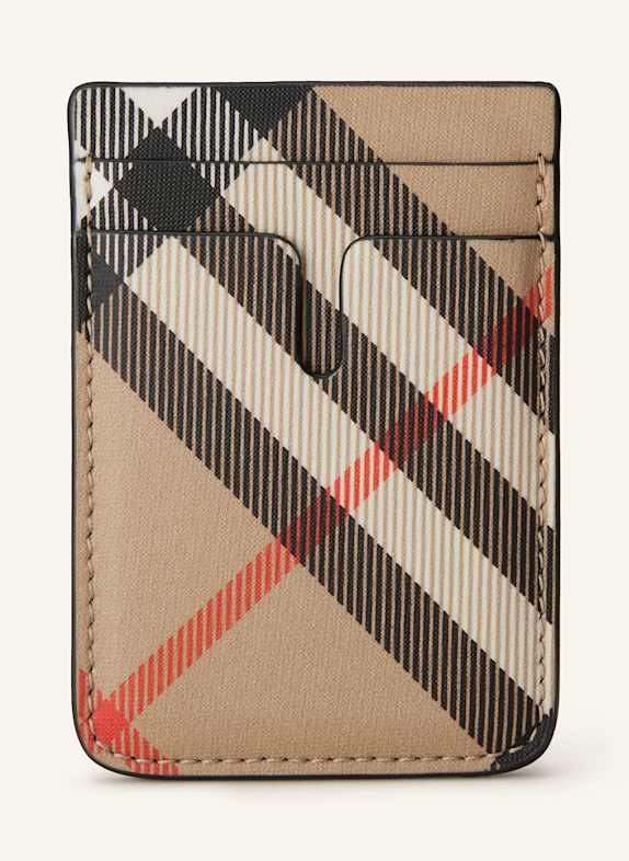 BURBERRY Kartenetui BEIGE/ SCHWARZ/ ROT