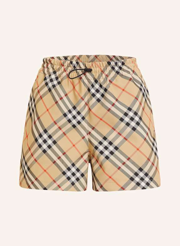 BURBERRY Shorts BEIGE/ SCHWARZ/ ROT