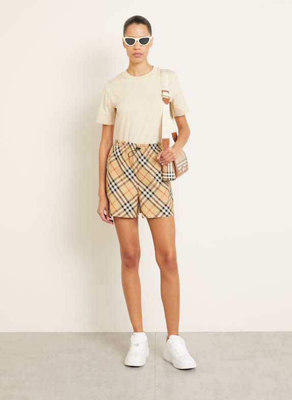 BURBERRY Shorts BEIGE / SCHWARZ / ROT