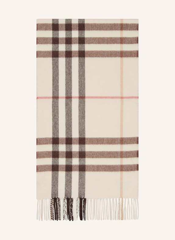BURBERRY Cashmere-Schal HELLBRAUN/ DUNKELBRAUN/ BRAUN
