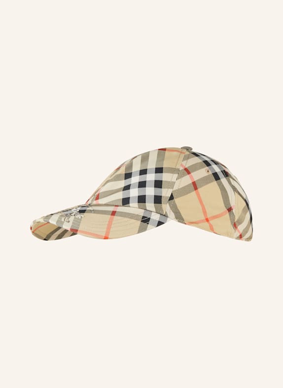 BURBERRY Cap HELLBRAUN/ SCHWARZ/ ROT