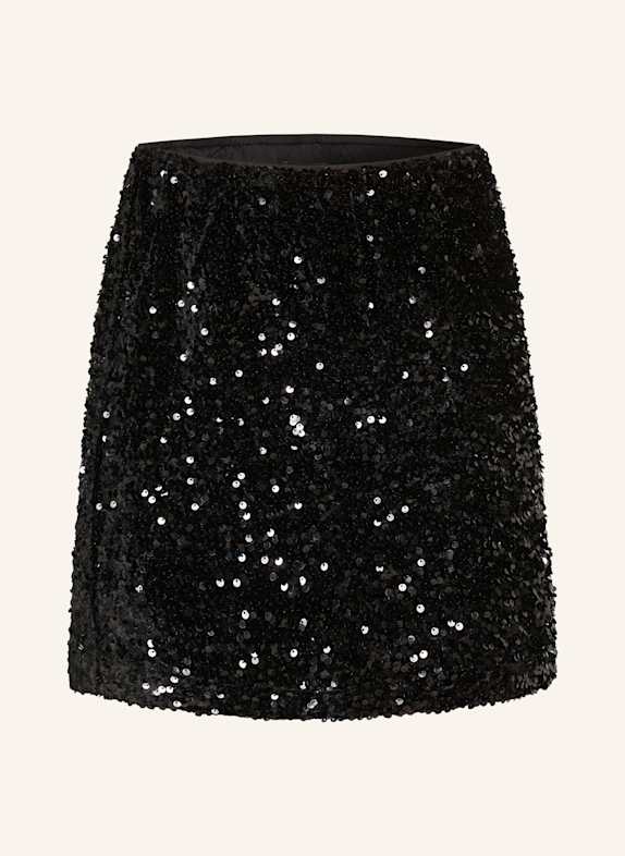 gina tricot Rock mit Pailletten SCHWARZ