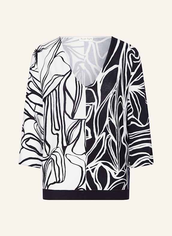 Phase Eight Pullover AVA mit 3/4-Arm WEISS/ DUNKELBLAU
