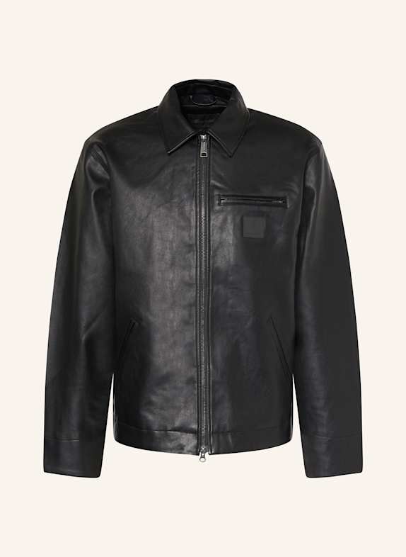 carhartt WIP Jacke DETROIT in Lederoptik SCHWARZ
