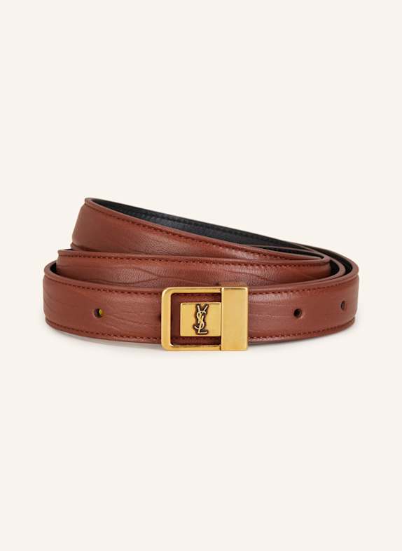 SAINT LAURENT Ledergürtel LA 66 BRAUN