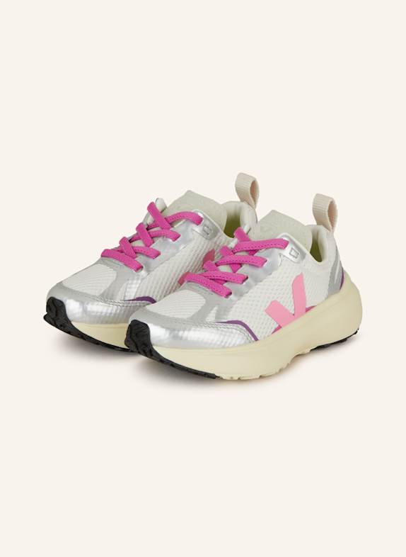 VEJA Sneaker CANARY LIGHT WEISS/ HELLGRAU/ ROSA