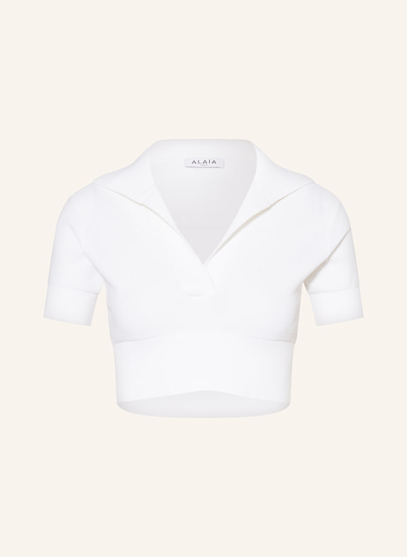 ALAÏA Cropped-Strickshirt WEISS